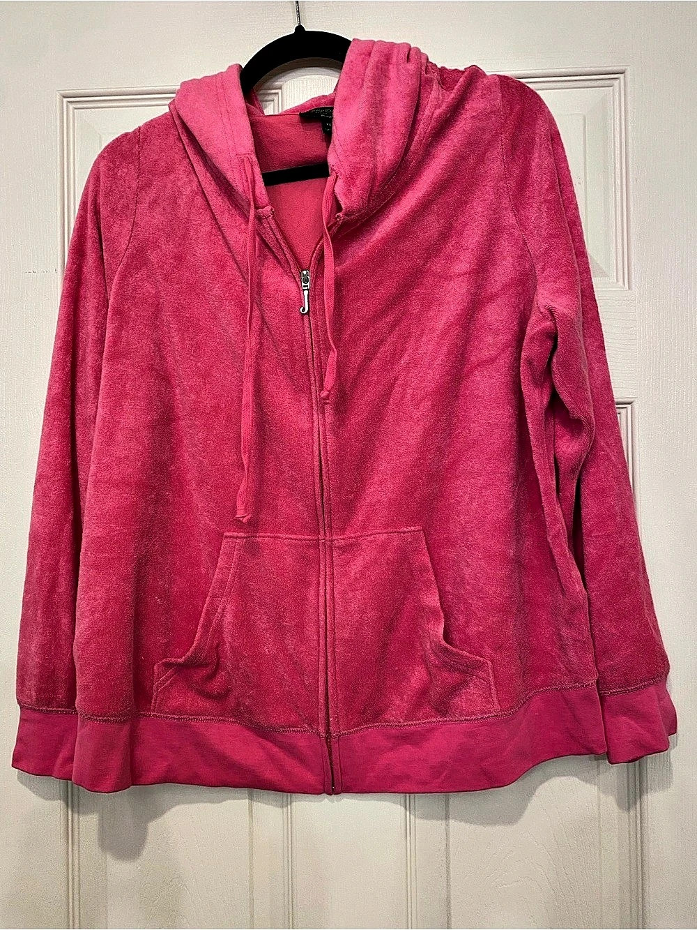 Juicy Couture Black Label Velour Full Zip Hoodie Pink 1X
